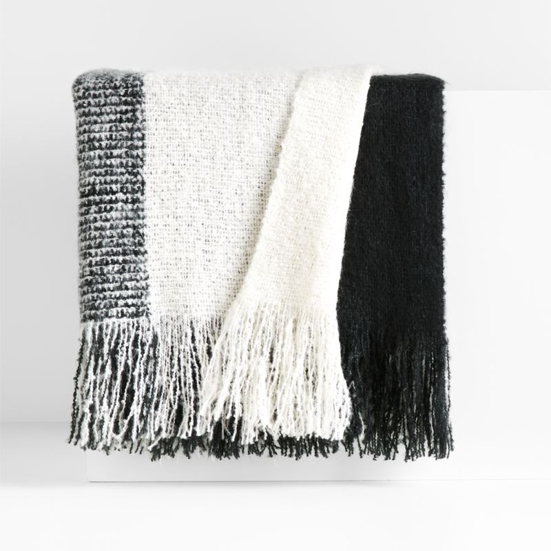 Letti 70"x55" Black Throw Blanket + Reviews | Crate & Barrel | Crate & Barrel