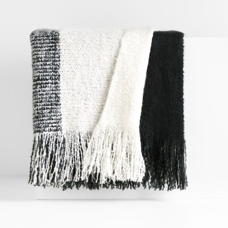 Letti 70"x55" Black Throw Blanket + Reviews | Crate and Barrel | Crate & Barrel