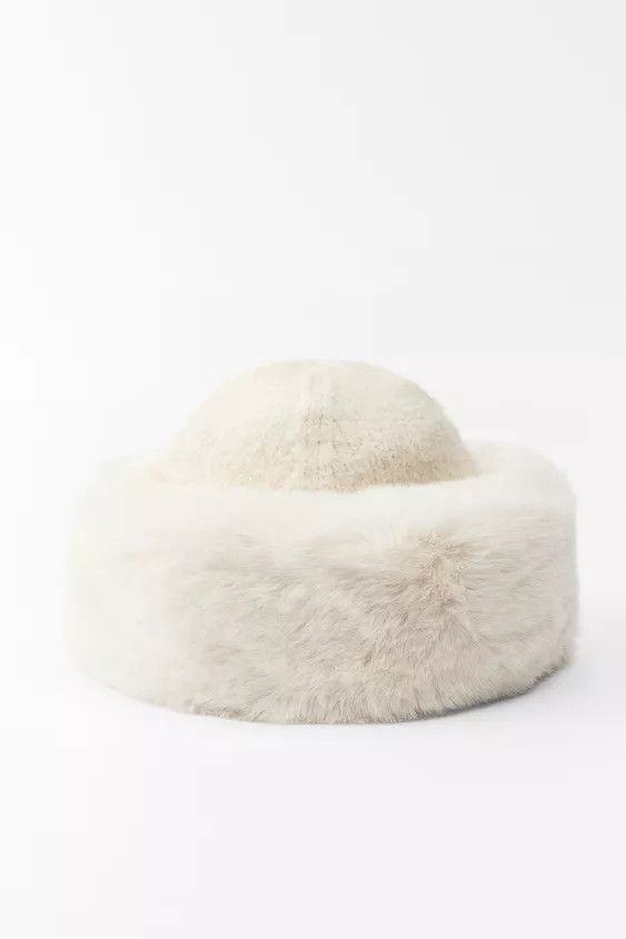 FAUX FUR KNIT BEANIE | Zara US