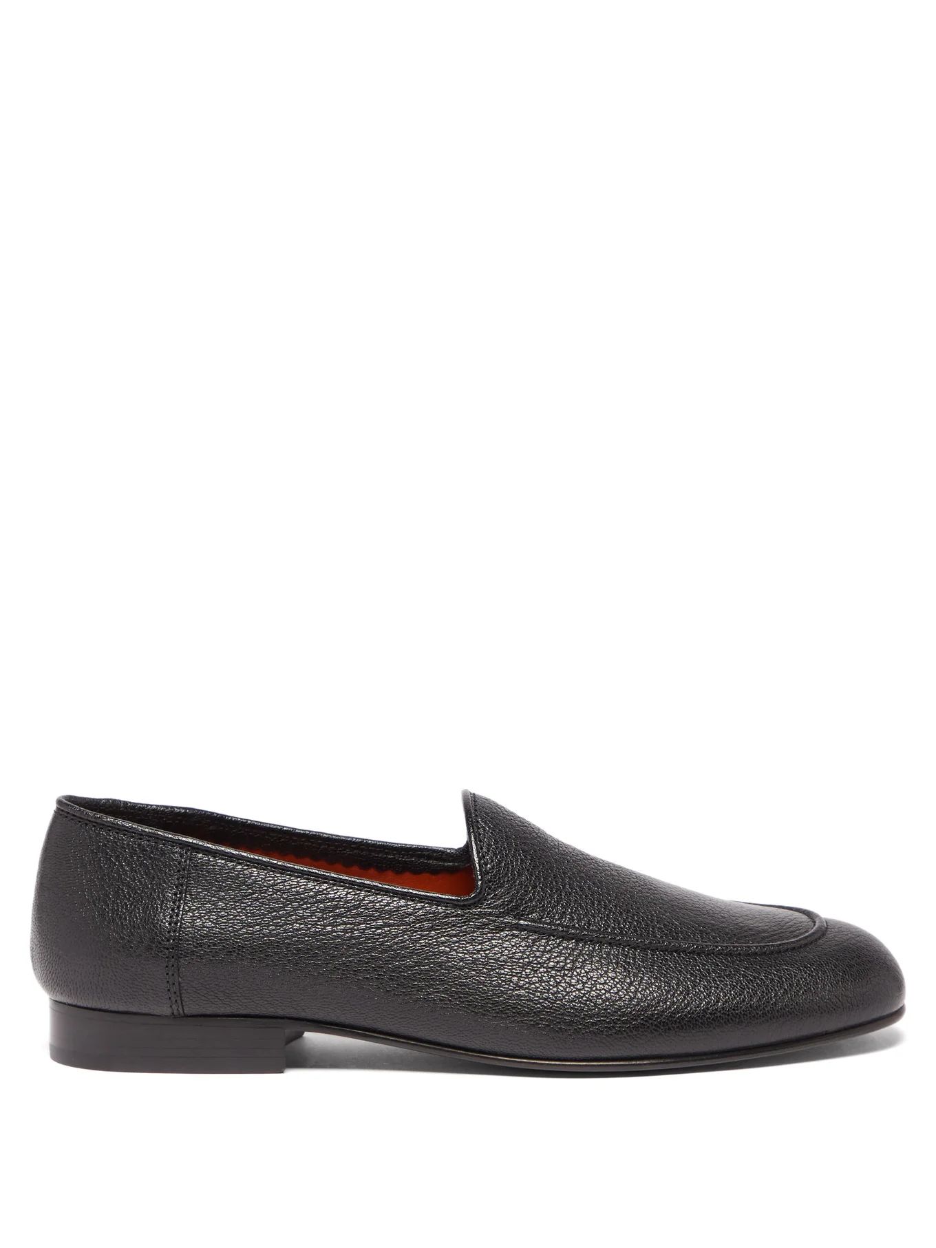 Almond-toe grained-leather loafers | Matches (US)