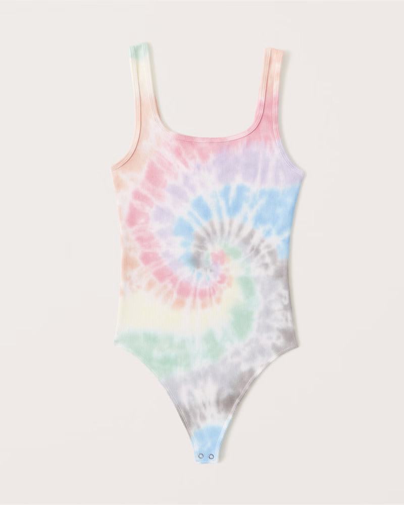 Pride Tie-Dye Ribbed Tank Bodysuit | Abercrombie & Fitch (US)
