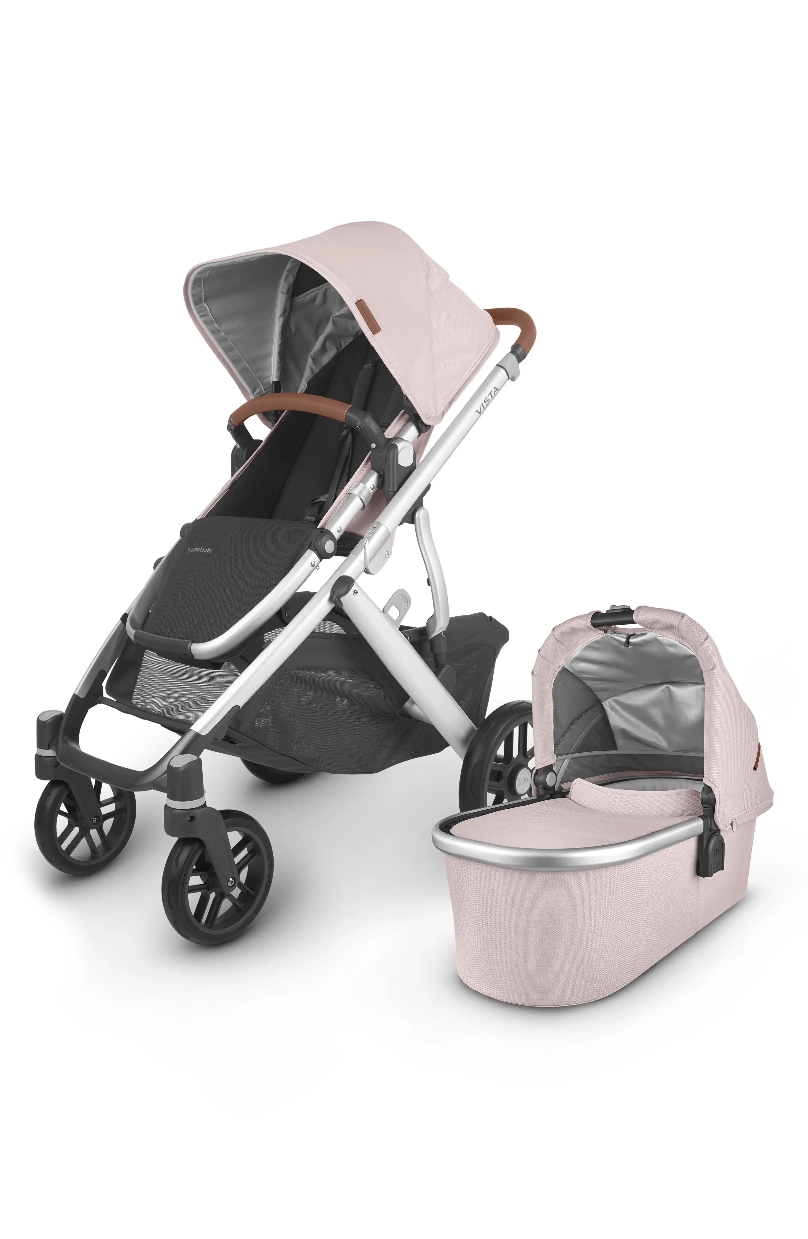 UPPAbaby Vista V2 Stroller with Bassinet in Dusty Pink/Saddle Leather at Nordstrom | Nordstrom