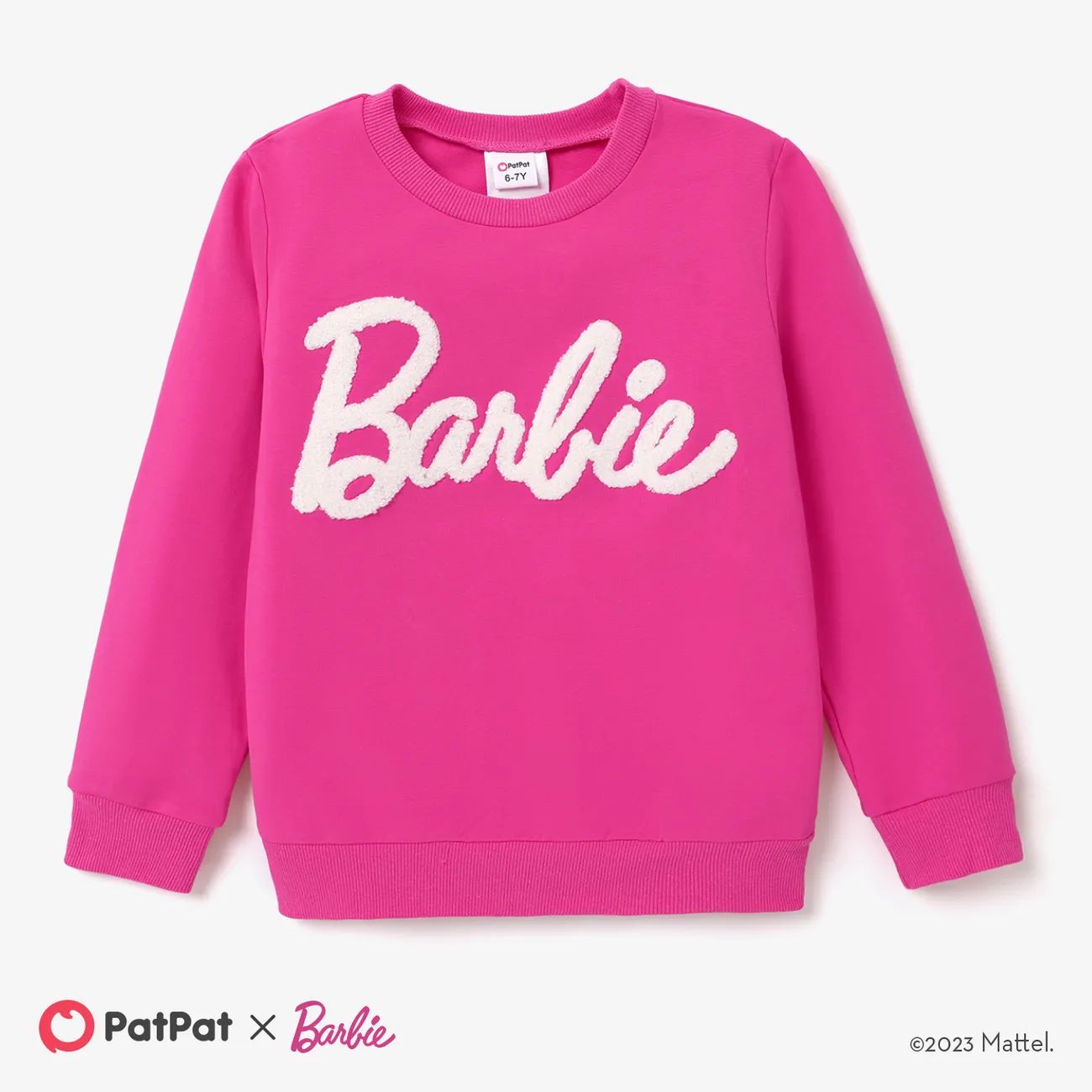 Barbie Toddler/Kid Girl Letter Embroidered Long-sleeve Cotton Sweatshirt Only $13.59 PatPat US | PatPat