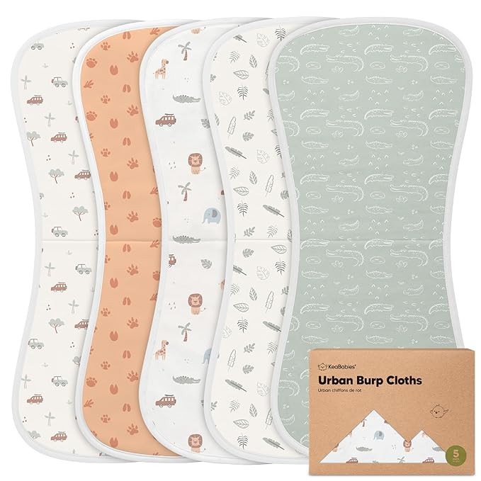 Organic Burp Cloths Baby Boy & Girl - 5-Pack Super Absorbent Cotton Burping Cloths for Babies, So... | Amazon (US)