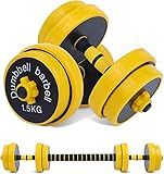 Fuxion 22LB Adjustable Dumbbell Barbell Pair | Free 2-in-1 Set, Non-Slip Neoprene, Purpose, Home, Gy | Amazon (US)