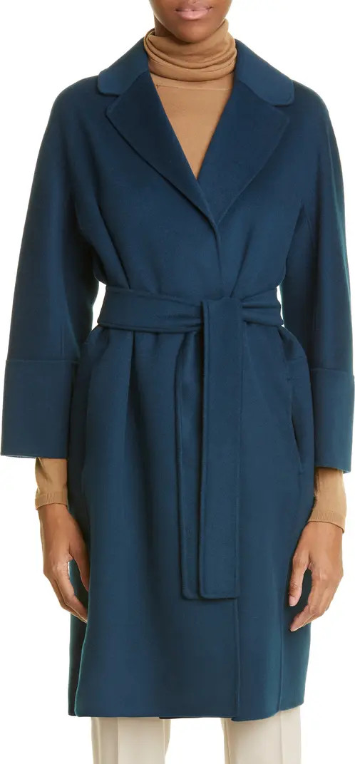 Arona Belted Double Face Virgin Wool Wrap Coat | Nordstrom