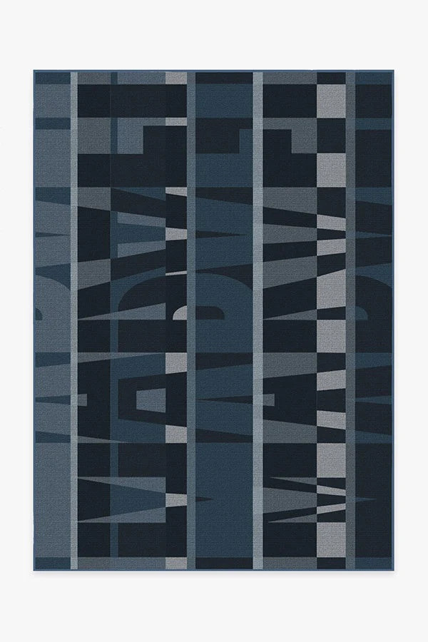 Marvel Logo Slate Blue Rug | Ruggable