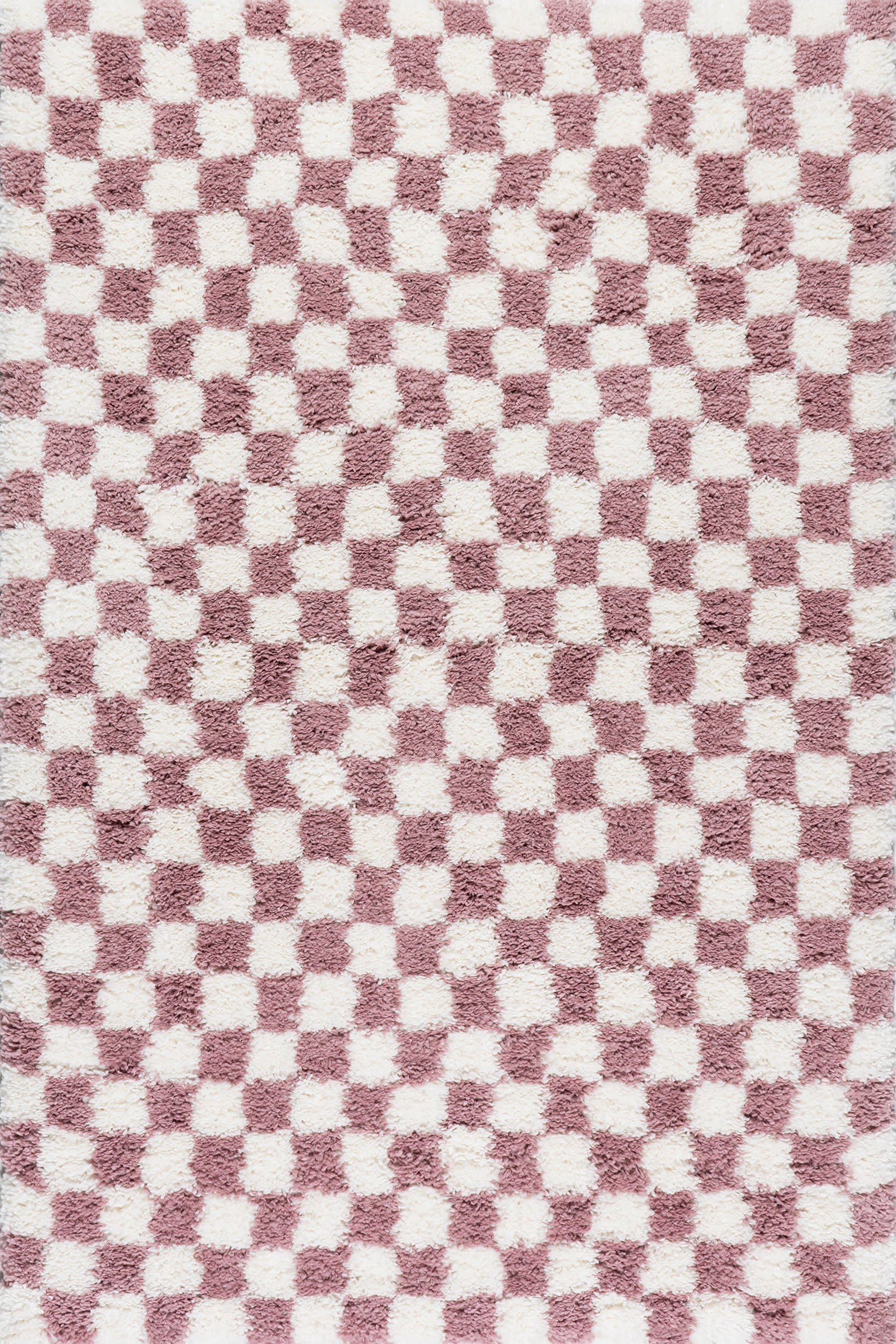 Pink Bettie Retro Checkered Shag 5' x 7' 7"" rug | Rugs USA