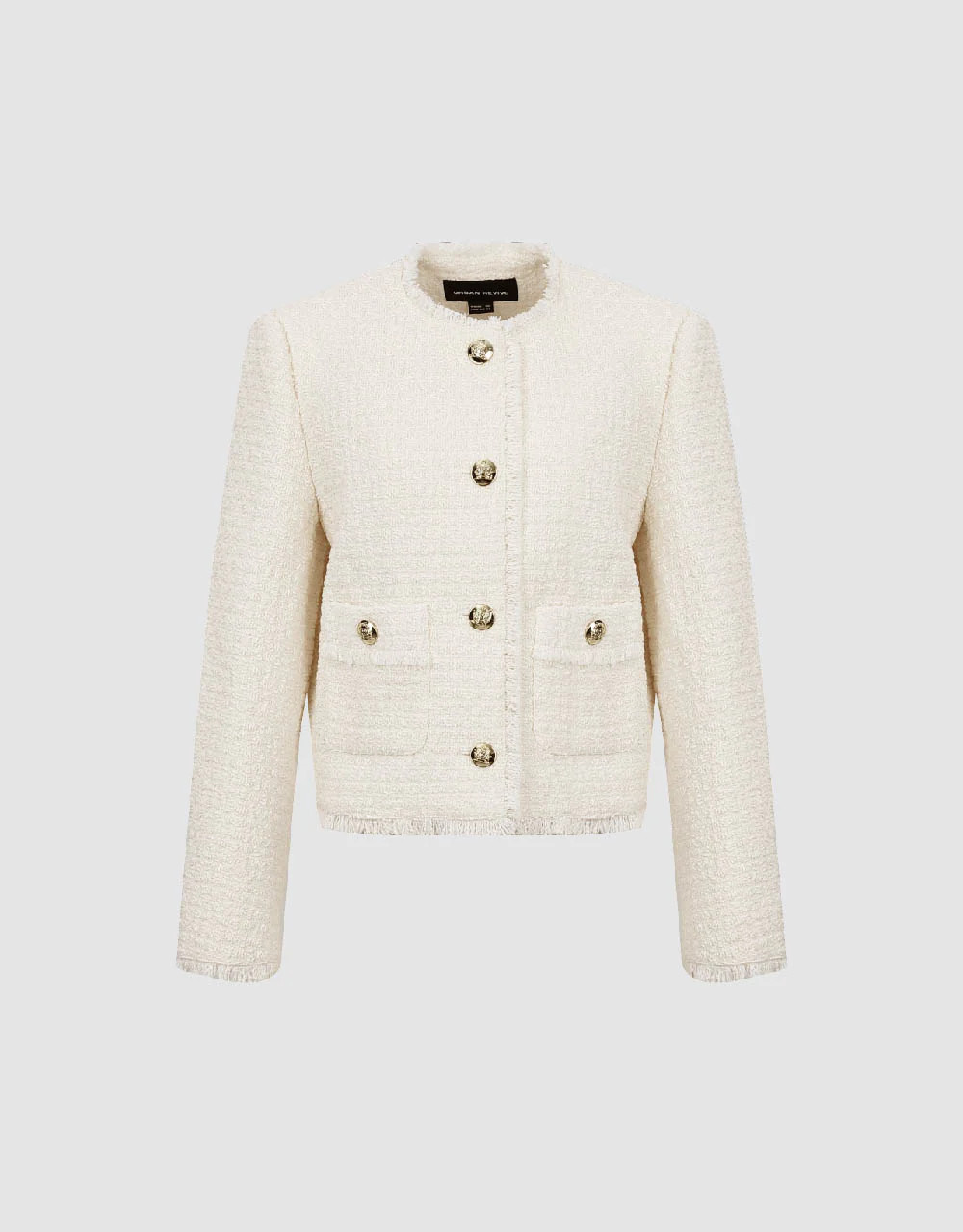 Crew Neck Tweed Jacket | Urban Revivo