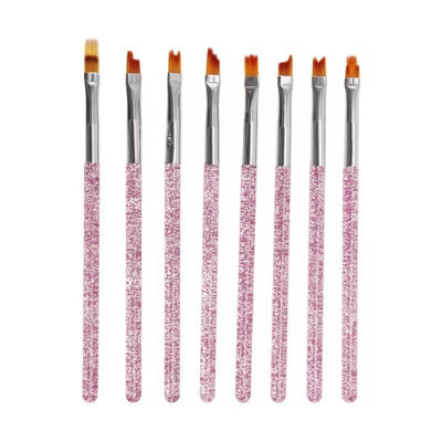 Unique Bargains Multifunctional Nail Painting Brushes 1 Set Purple, Silver Tone | Target