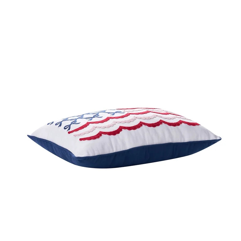 Bow Flag Decorative Pillow, Red/White/Blue, 19.5" x 14", by My Texas House | Walmart (US)