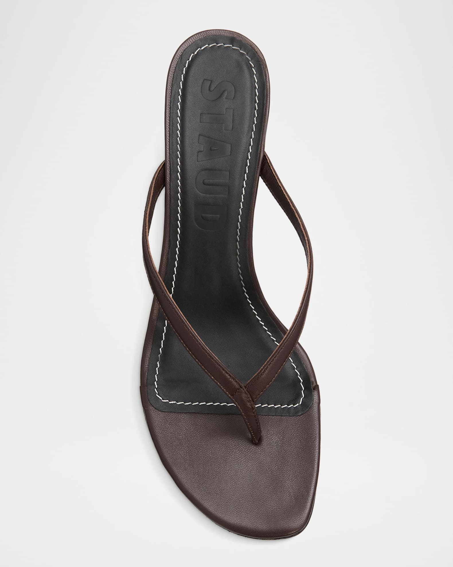 STAUD 55mm Freja Leather Thong Sandals | Neiman Marcus