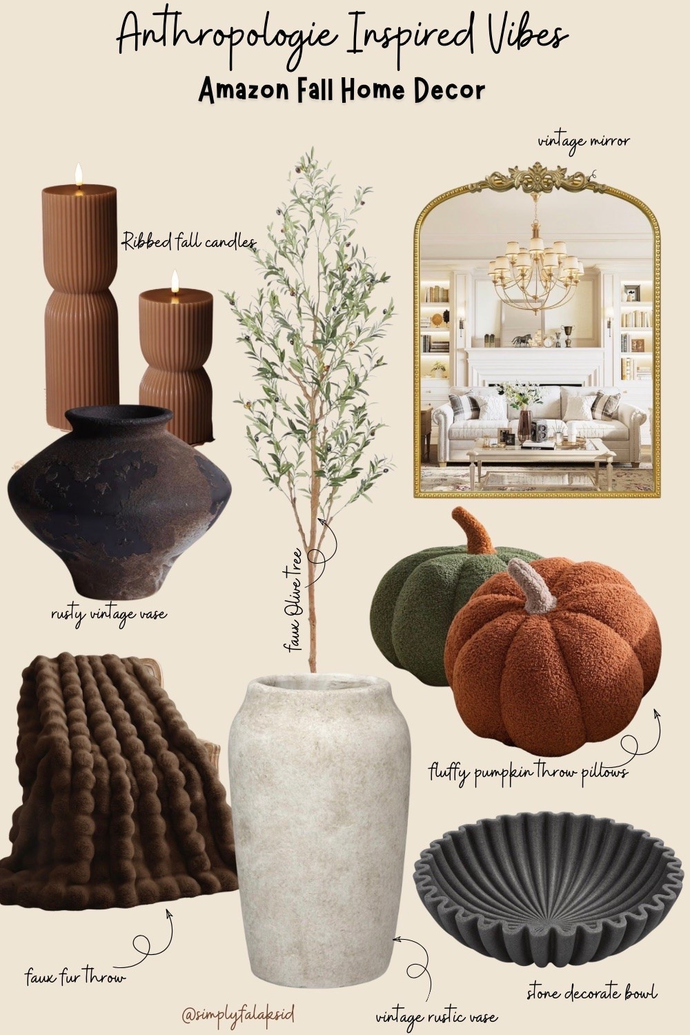 Anthropologie inspired vibes - Amazon home finds! Obsessed with the fur throw + mirror!