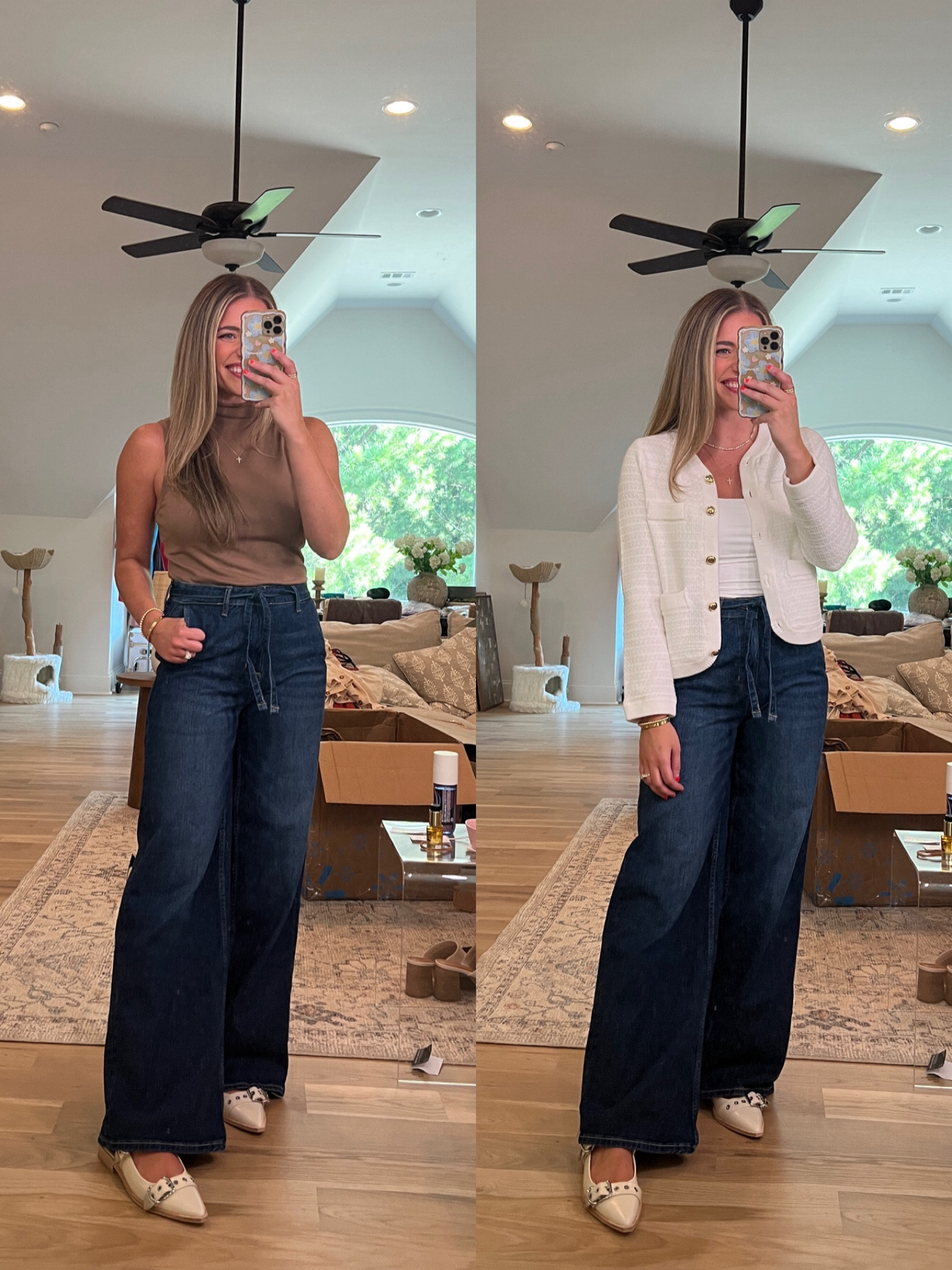 My measurements: 29” at smallest part of waist, hips 40” at widest part of bum, & 36.5” bust. 
Sizing info: 
•wide leg jeans w belt - TTS - size 6 (29” waist in size chart). Snug in hips on me but the 8 too big in waist 

Cardigan- TTS. m 
Top- TTS - M 

@walmartfashion #walmartpartner #walmartfashion

#LTKBeauty #LTKStyleTip #LTKWorkwear