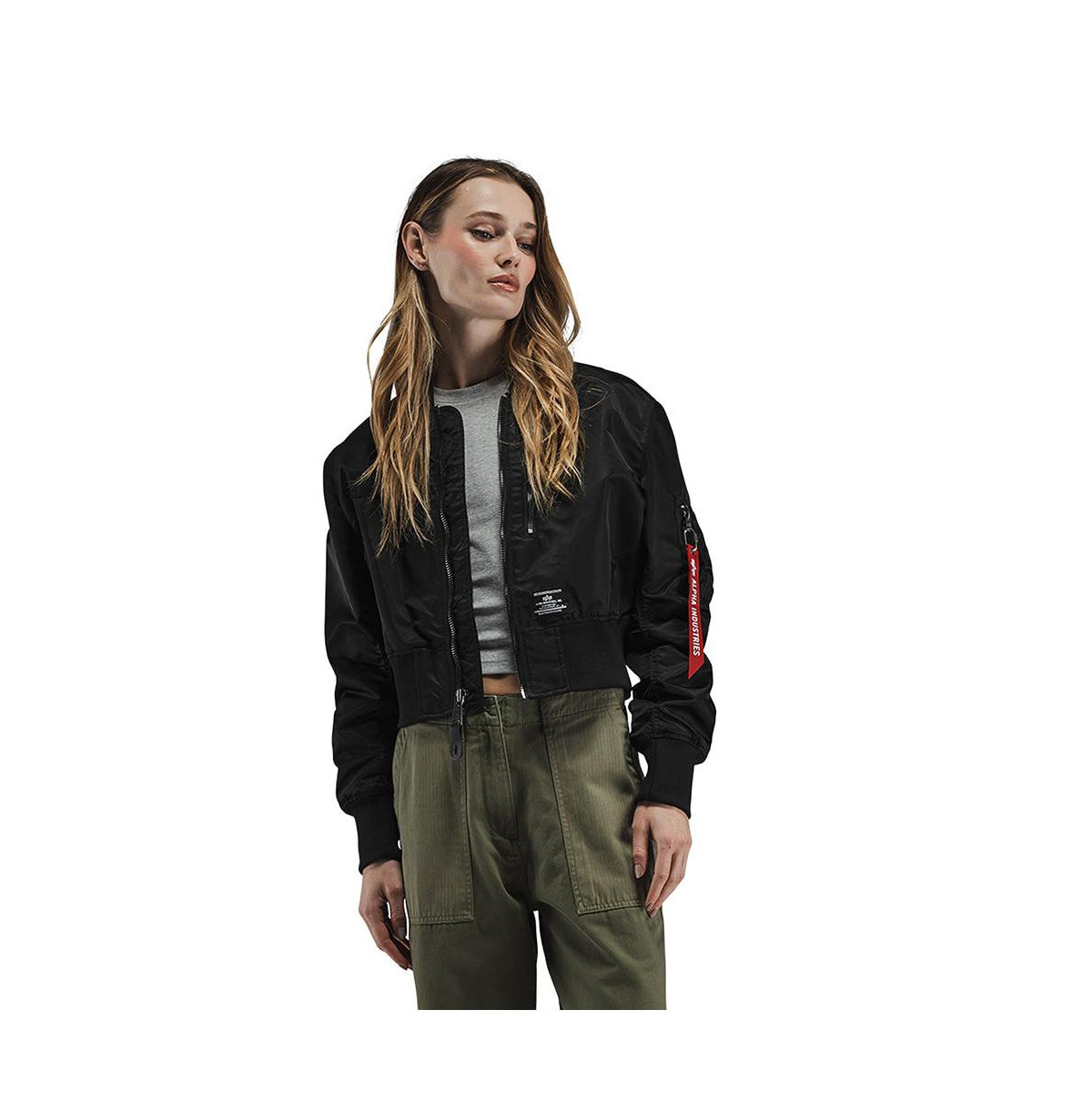 Alpha Industries Women's L-2B Cropped Gen Ii Flight Jacket W - Black | Macy's