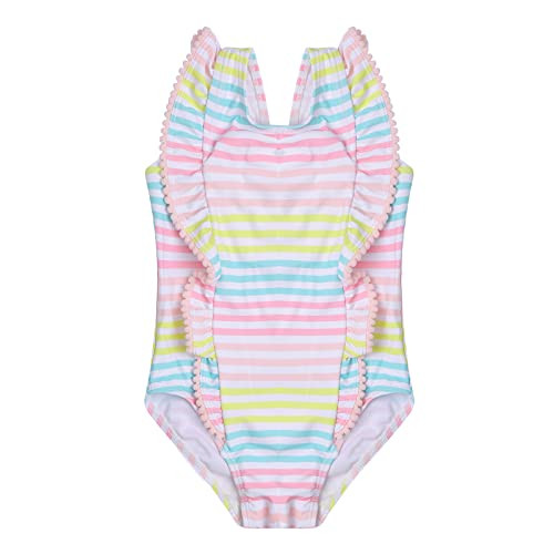 Amazon.com: LIZENS Girls One Piece Swimsuit Cute Striped Bathing Suit for Girls(VC719-2,3-4T) Yel... | Amazon (US)