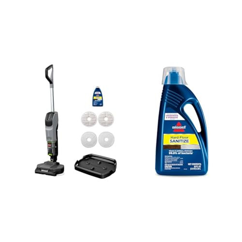 Bundle of BISSELL SpinWave Plus Vac Vacuum + Bissell Hard Floor Sanitize Formula, 80 oz, 2504L, 80 Fl Oz | Amazon (US)