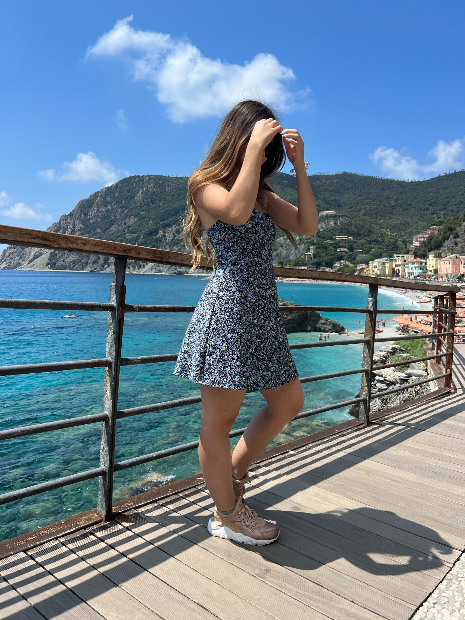 Exploring Cinque Terre, which is on the Portofino Coast in Italy. Did the Cinque Terre hike and wore this athletic dress (almost out of stock!! Run! Linking a similar one just in case sizes run out.) which was perfect for the hike. Love how it has pockets. My entire European summer vacation is detailed on my Italy travel guide blog post, check it out at www.lovelyfancyme.com . This entire look is linked here. One of my summer outfits for Italy. Xoxo! 

#portofino #rome #cinqueterre #athelticdress #loungewear #athleisure #workout #athletic #fitness #running #sneakers name necklace, Italy summer vacation outfits, beach outfits, Monterosso, Vernazza, Manarola, hiking outfit, cliffside, boat outfits #LTKeurope #LTKshoecrush 

#LTKswim #LTKfit #LTKtravel