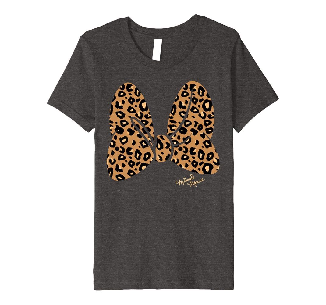 Disney Minnie Mouse Leopard Print Bow Premium Short Sleeve T-Shirt | Amazon (US)