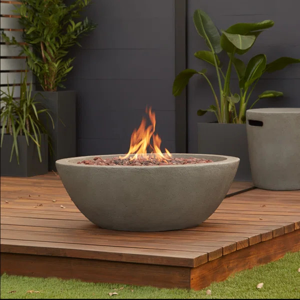 Riverside Concrete Propane Fire Pit | Wayfair Professional