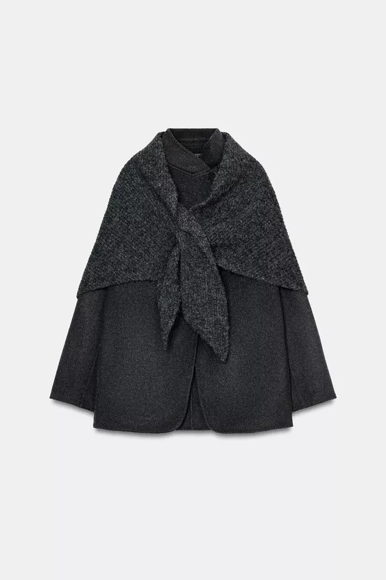 WOOL BLEND BLAZER WITH SCARF ZW COLLECTION | Zara UK