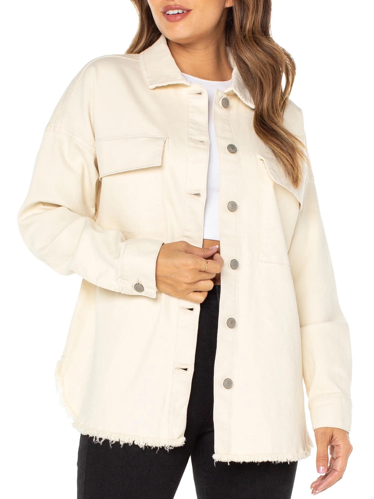 Celebrity Pink Women's Juniors Denim Shacket | Walmart (US)