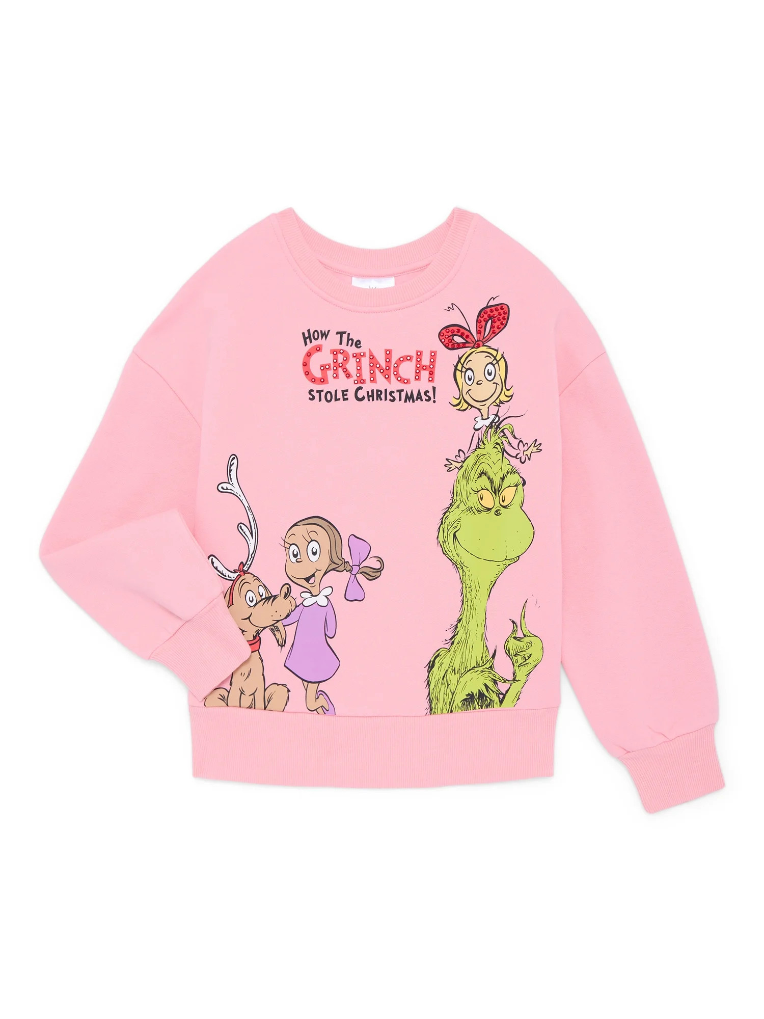Dr. Seuss Grinch Girls Graphic Fleece Sweatshirt, Sizes 4-16 | Walmart (US)