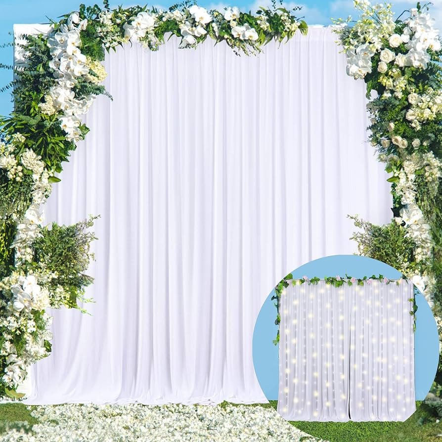 White Backdrop Curtain for Parties Wedding Wrinkle Free White Photo Curtains Backdrop Drapes Fabr... | Amazon (US)