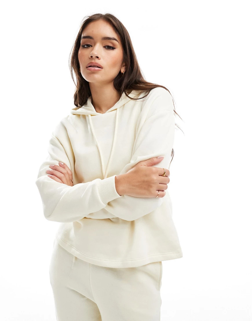 Pieces sweat hoodie in neutral beige - part of a set-White | ASOS (Global)