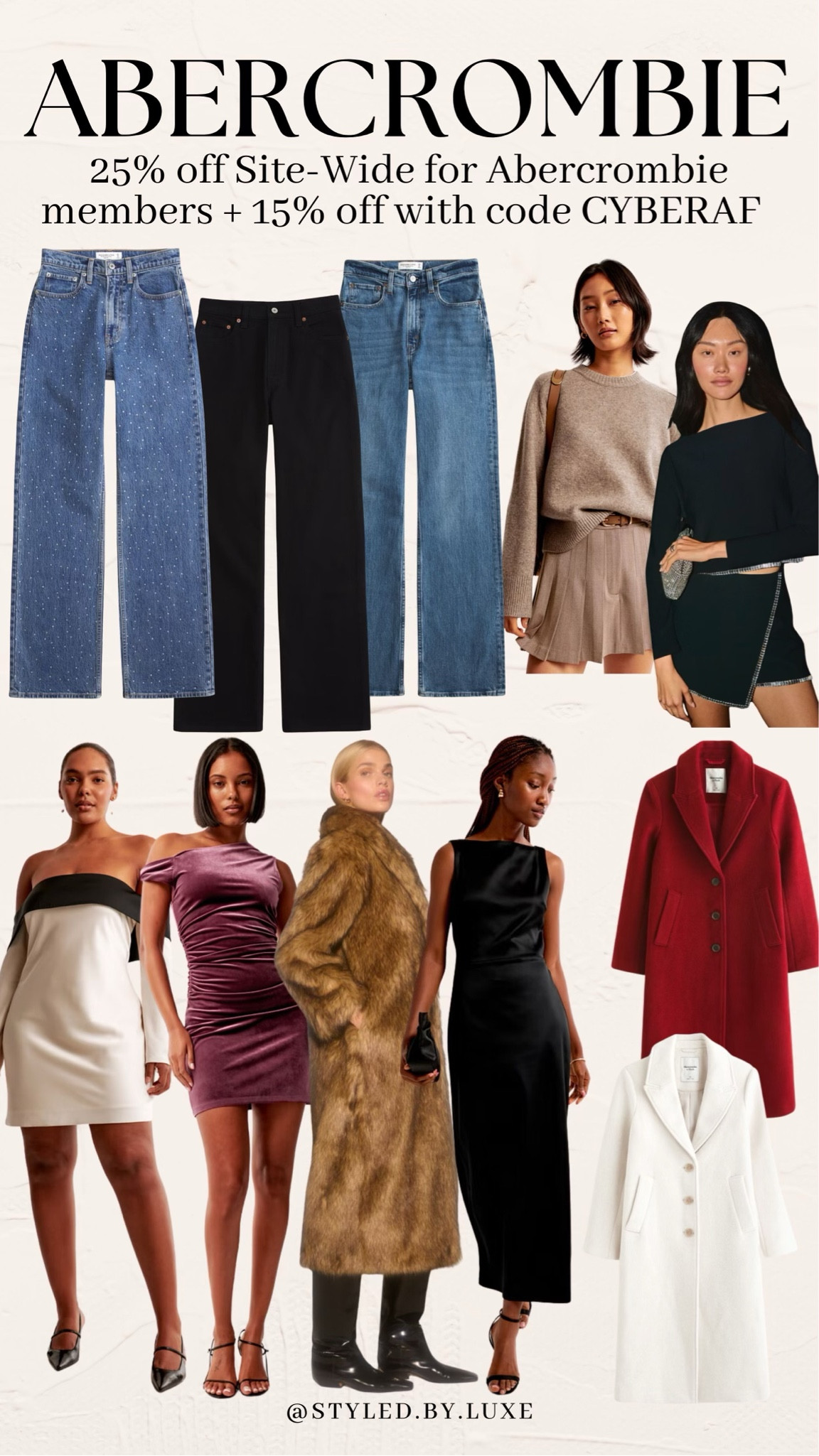 25% off Site-Wide for Abercrombie members + 15% off with code CYBERAF

abercrombie, holiday fashion, sale, black Friday, cyber week, abercrombie jeans 

#LTKHoliday #LTKSaleAlert #LTKStyleTip