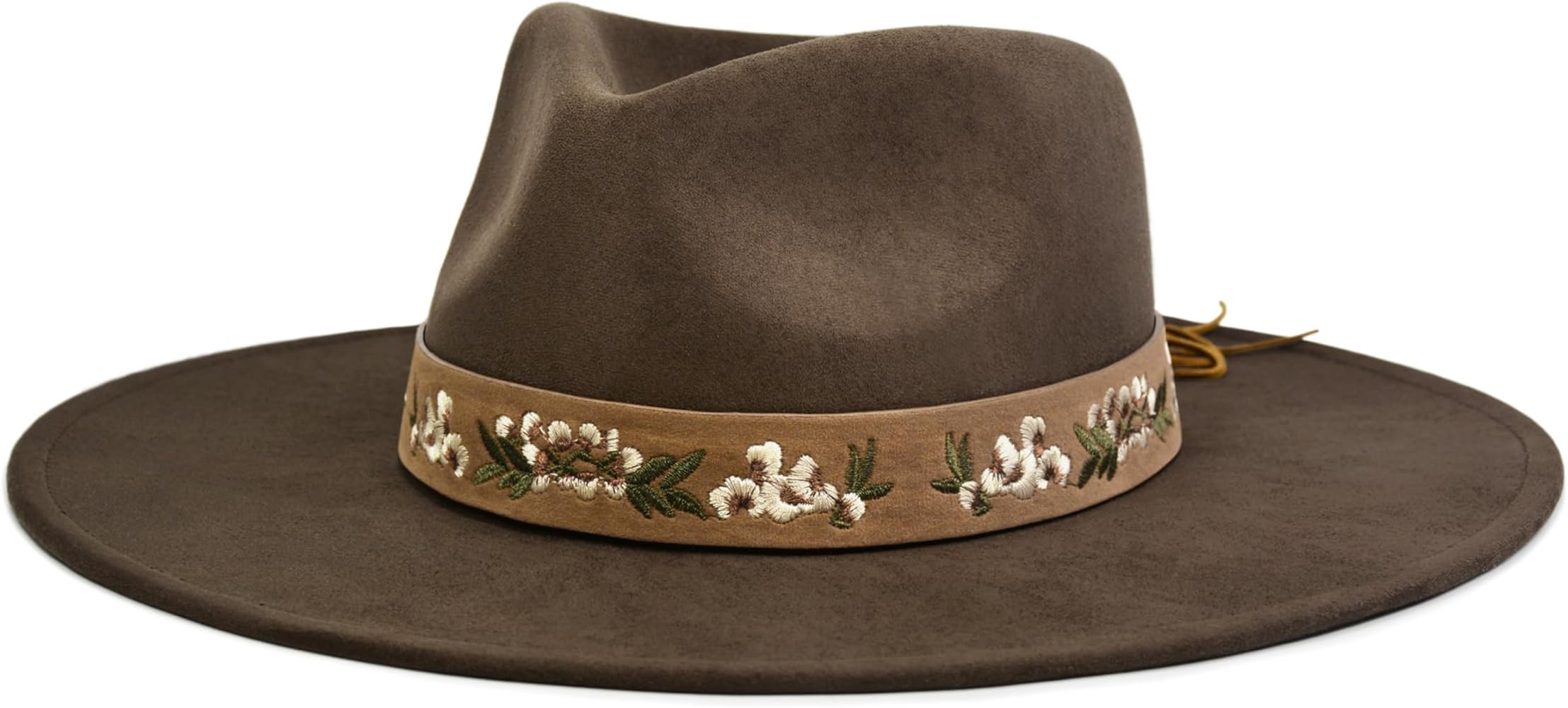 FLUFFY SENSE. Big Wide Brim Boho Western Hat for Women and Men - Felt Rancher Fedora Hat with 4 i... | Amazon (US)