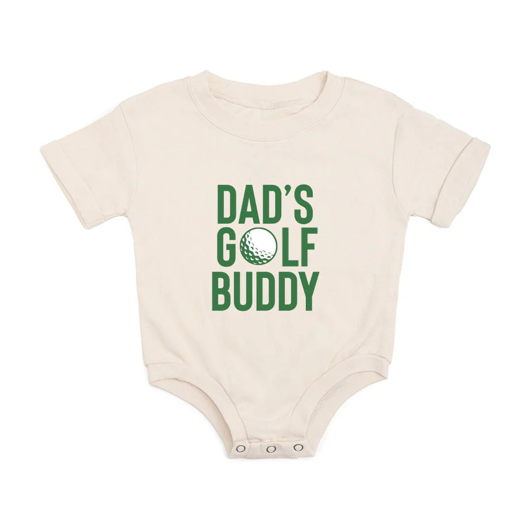 Dad's Golf Buddy Short Sleeve Romper - Natural | Sweet Wink