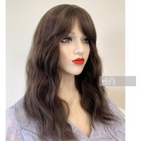 Ash Brown Wavy Wig With Bangs | Her Closet Gabriella | Etsy (US)
