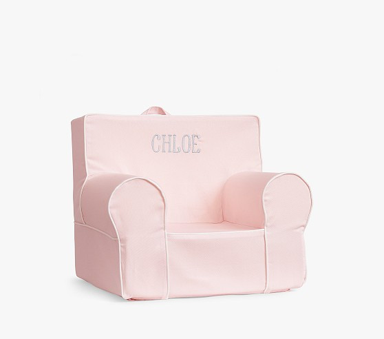 Anywhere Chair®, Pearl Twill With White Piping | Pottery Barn Kids