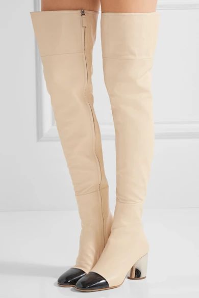 Two-tone leather over-the-knee boots | NET-A-PORTER (UK & EU)