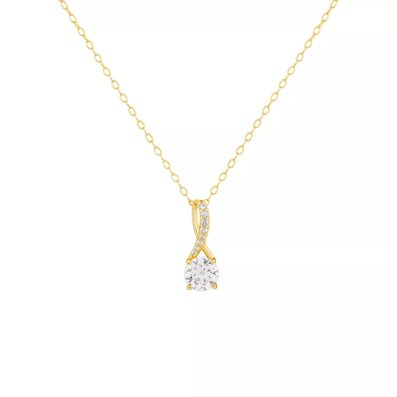 PRIMROSE Sterling Silver Pave Cubic Zirconia Twisted Bale Pendant Necklace | Kohl's