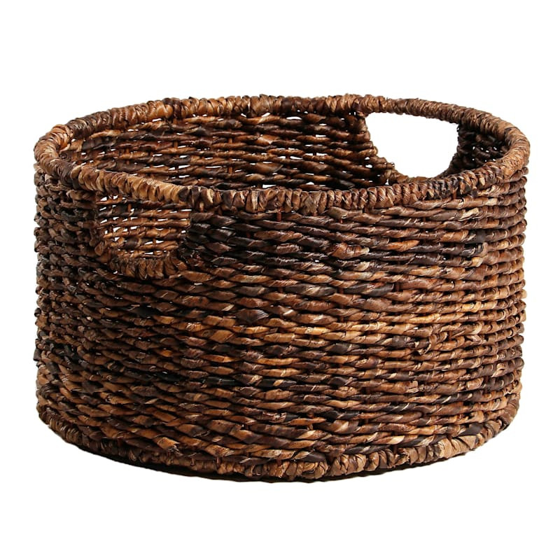 Round Woven Abaca Storage Basket, Small | At Home