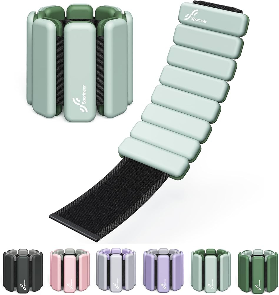 Sportneer Wrist & Ankle Weights - 1 Pair (1lb/2lb Each) | Adjustable Wearable Weights Silicone Wr... | Amazon (US)