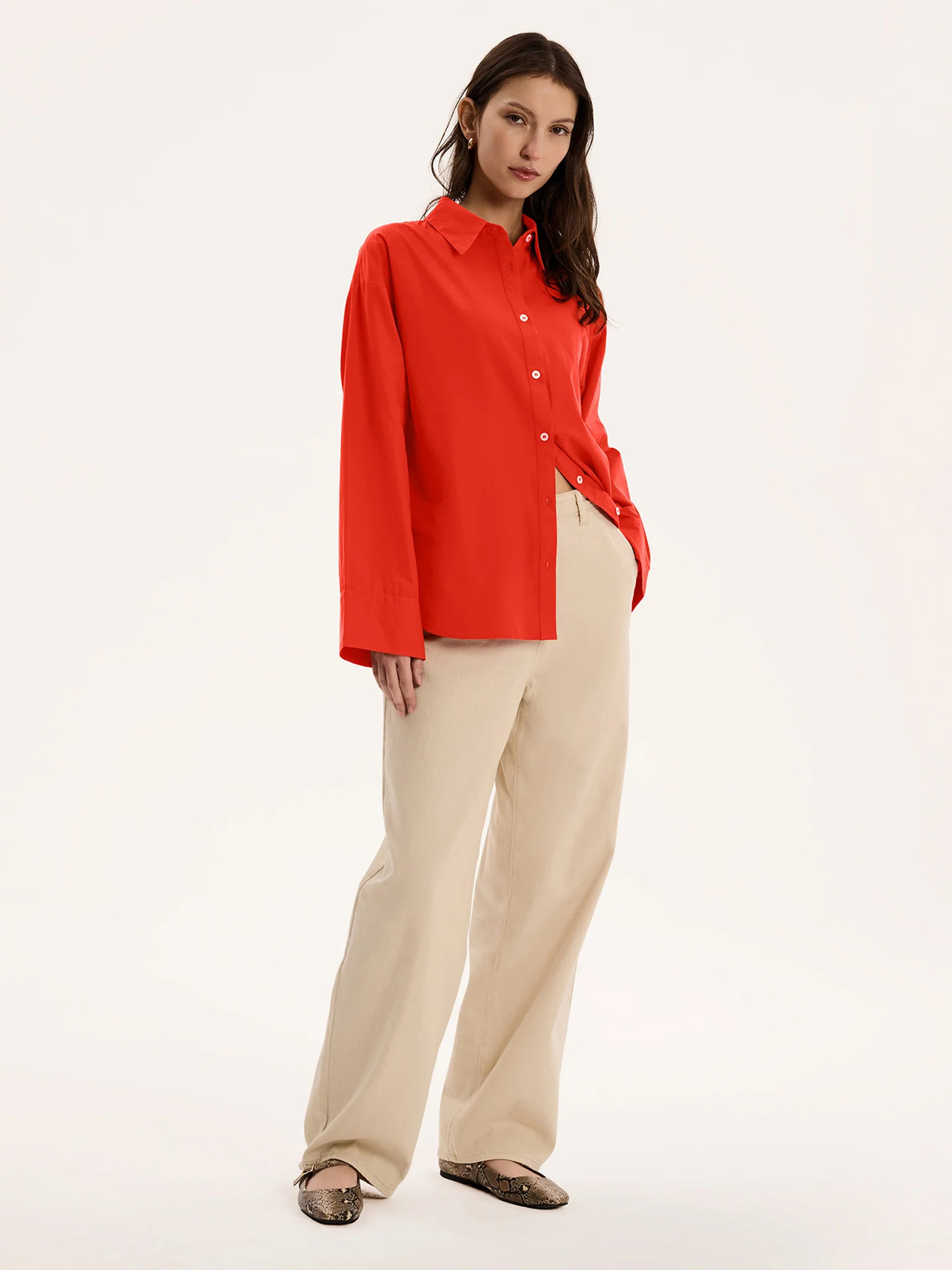 Kendall Shirt in Red | OMNES | Blouses/Shirts | Sustainable & Affordable Clothing | Shop Women's ... | OMNES UK