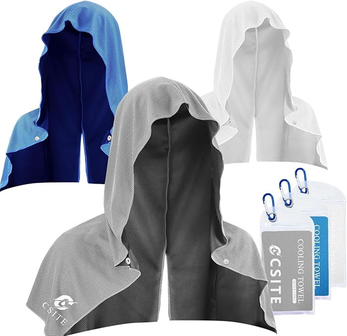 3 Pack Cooling Hoodie Towels for Neck and Face, UPF 50 Sun Protection & Instant Cooling, Ice Towe... | Amazon (US)
