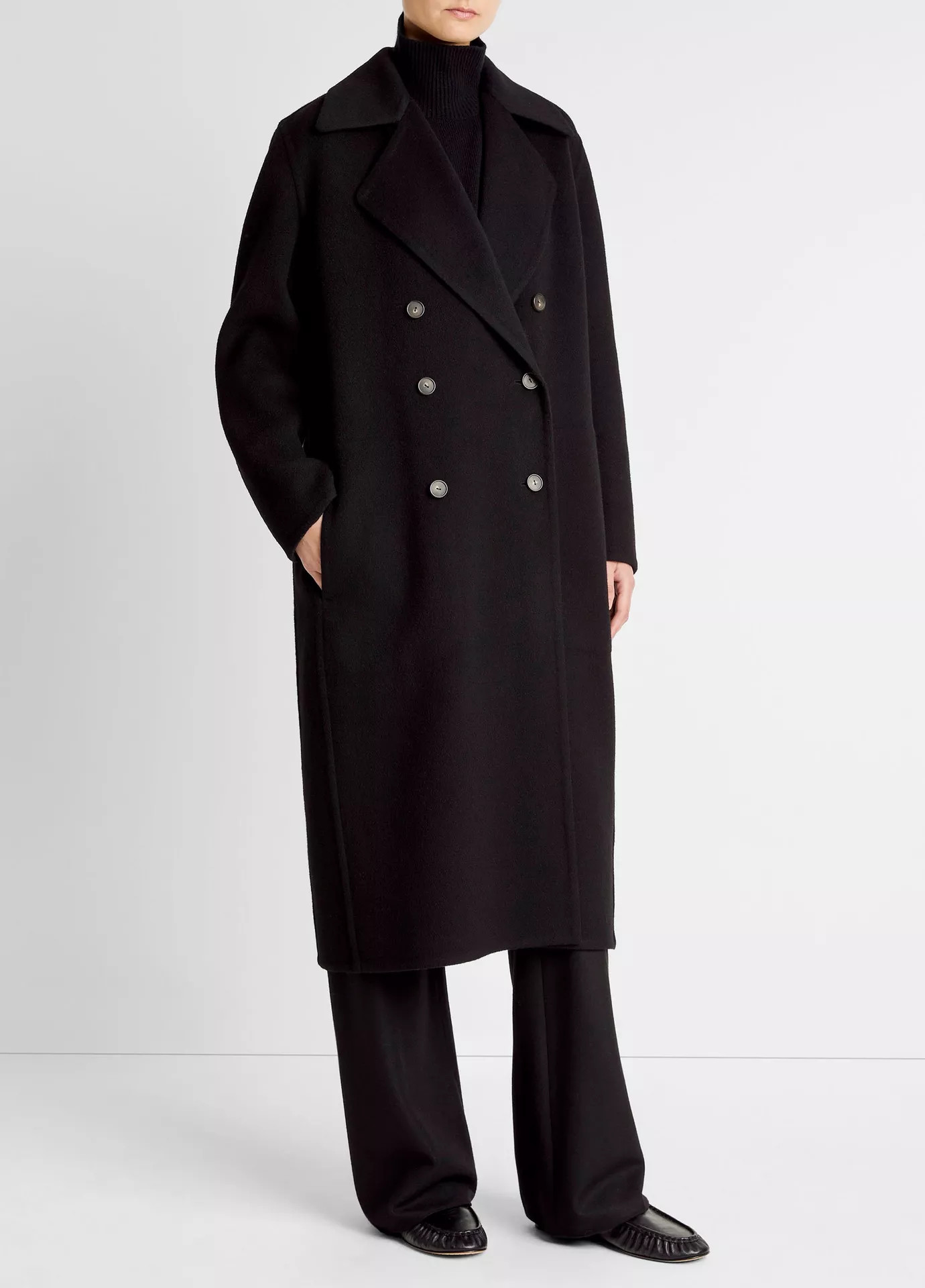 Wool-Blend Double-Breasted Long Coat | Vince LLC