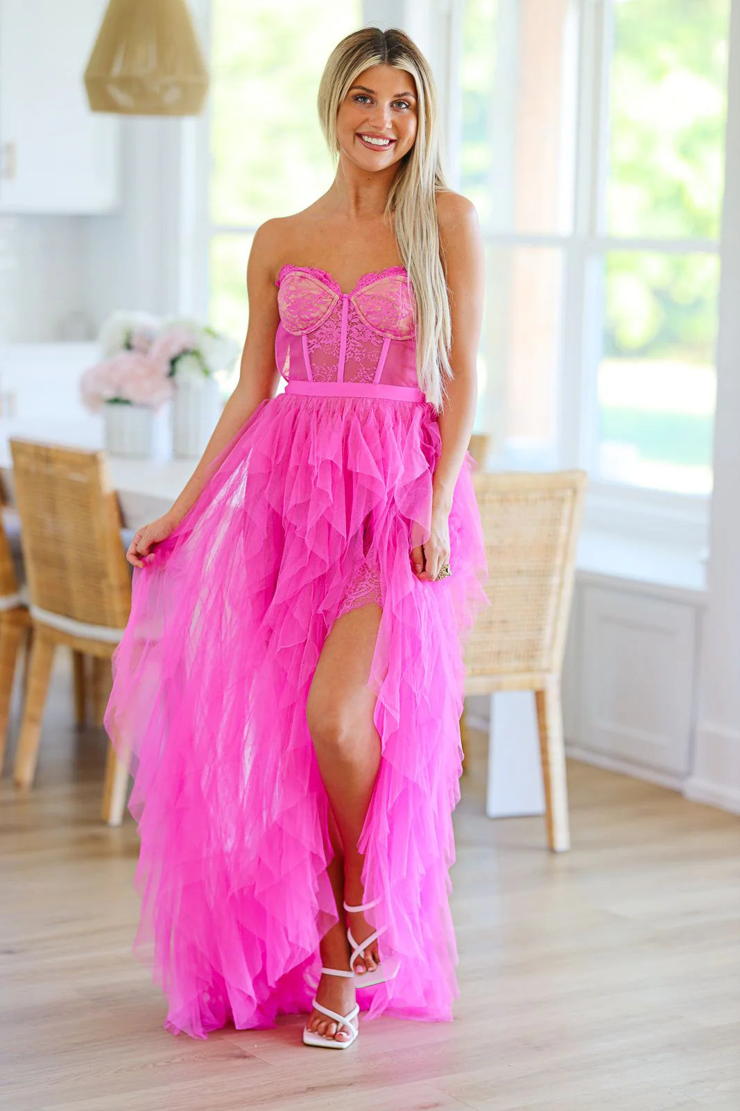 The Bradshaw Maxi Gown Dress - Magenta Pink | Hazel and Olive