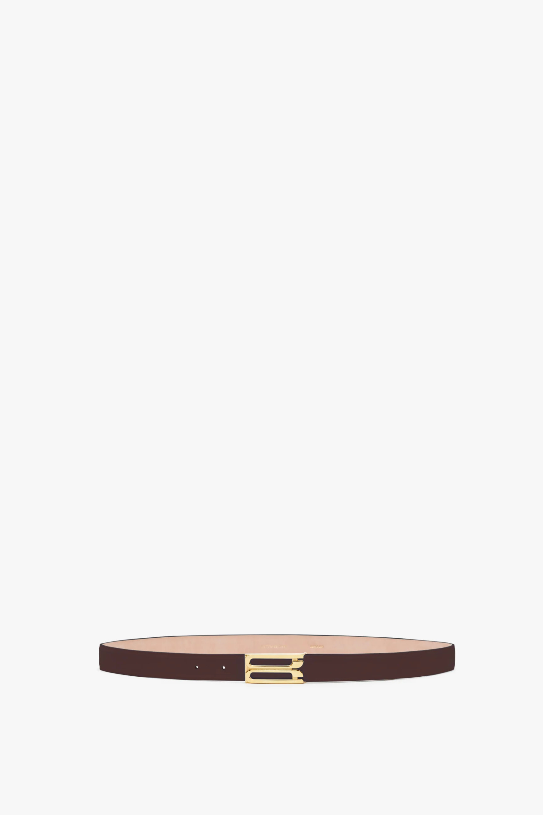 Frame Belt In Burgundy Leather | Victoria Beckham UK
