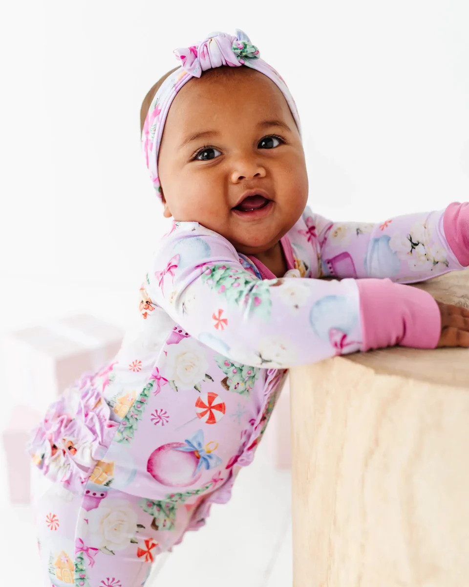 Merry Little Pinkmas Ruffle Footie | Bums & Roses