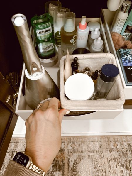 These adhesive pull-out drawers took me minutes to install and I love the organization they add under my bathroom sink. #home #storage #organization 

#LTKfindsunder50 #LTKhome