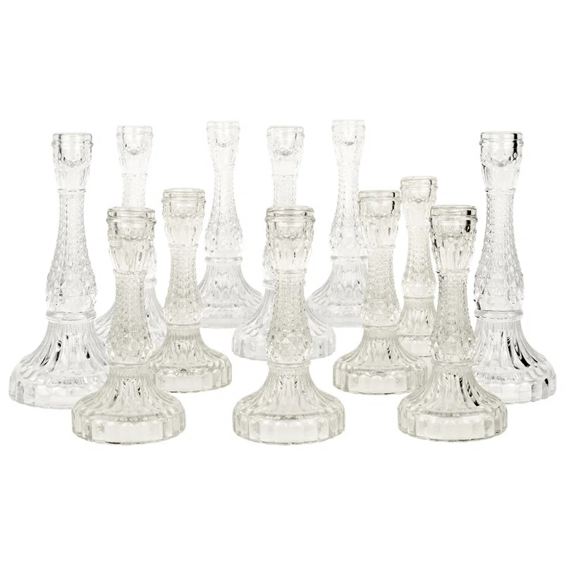8.5'' H Glass Tabletop Candlestick | Wayfair North America