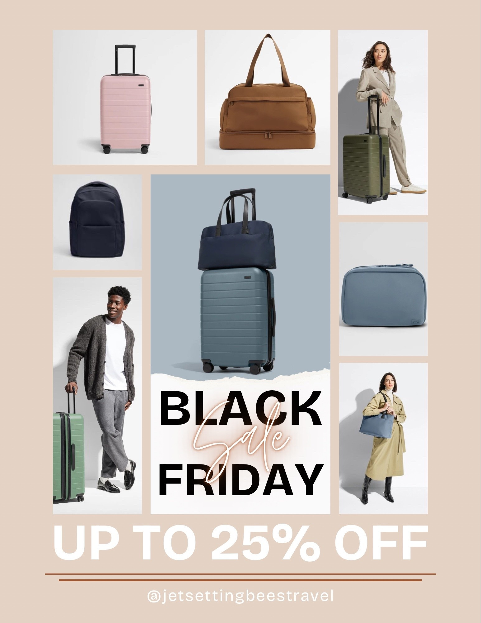 25% off the best luggage sets! Away has all the items you need. They’re beautiful and last forever. 

#LTKTravel #LTKCyberWeek #LTKSaleAlert