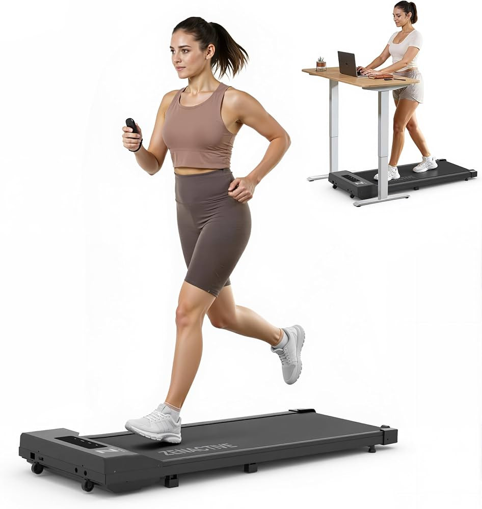 ZENACTIVE Walking Pad Treadmill Under Desk with Wheels for Easy Storage, LED Display,0-5 Miles Pe... | Amazon (US)