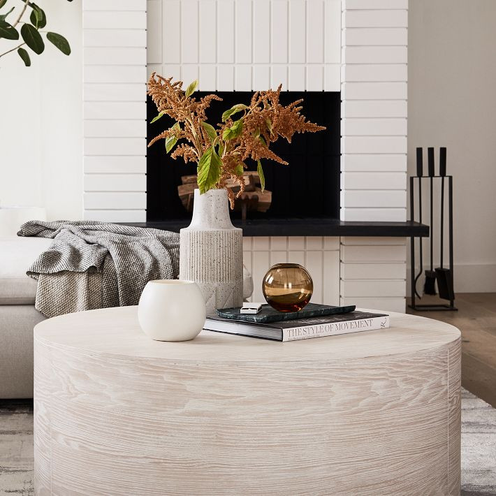 Volume Round Drum Coffee Table (36"–44") - Wood | West Elm (US)