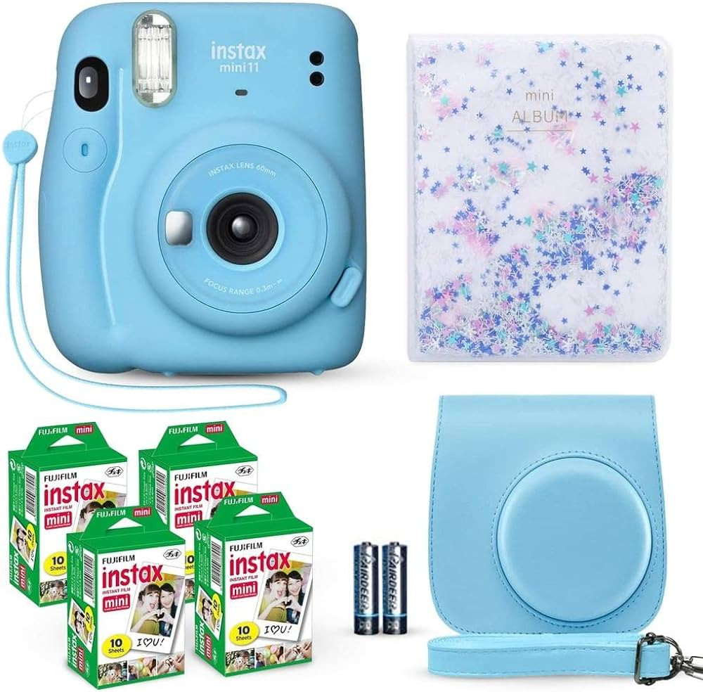 Fujifilm Instax Mini 11 Instant Camera Sky Blue + Fuji Film Value Pack (40 Sheets) + Shutter Acce... | Amazon (US)